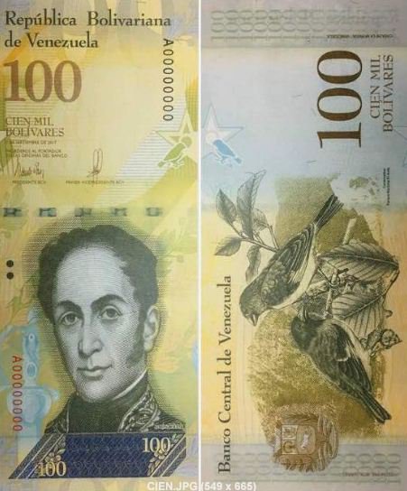 Este es nuevo billete de 100 mil bolívares que anunció Maduro (FOTOS)