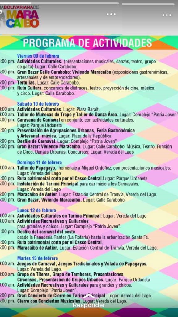 CARNAVALES: Píllate el cronograma de actividades en Maracaibo