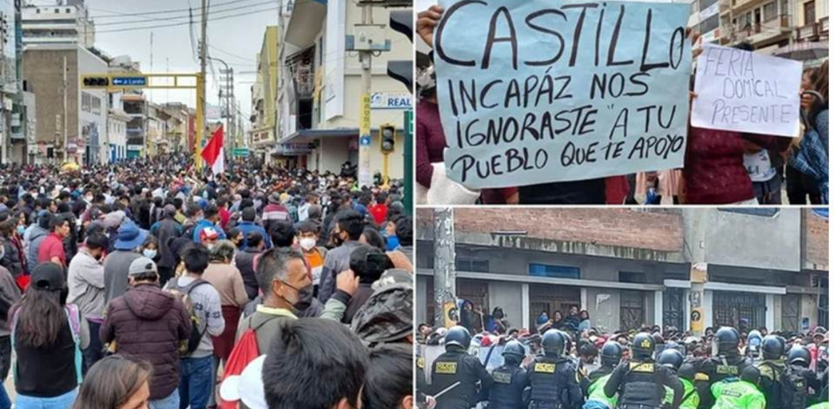 Protestas en Perú debido al alza en precios de combustible y fertilizantes para la siembra.