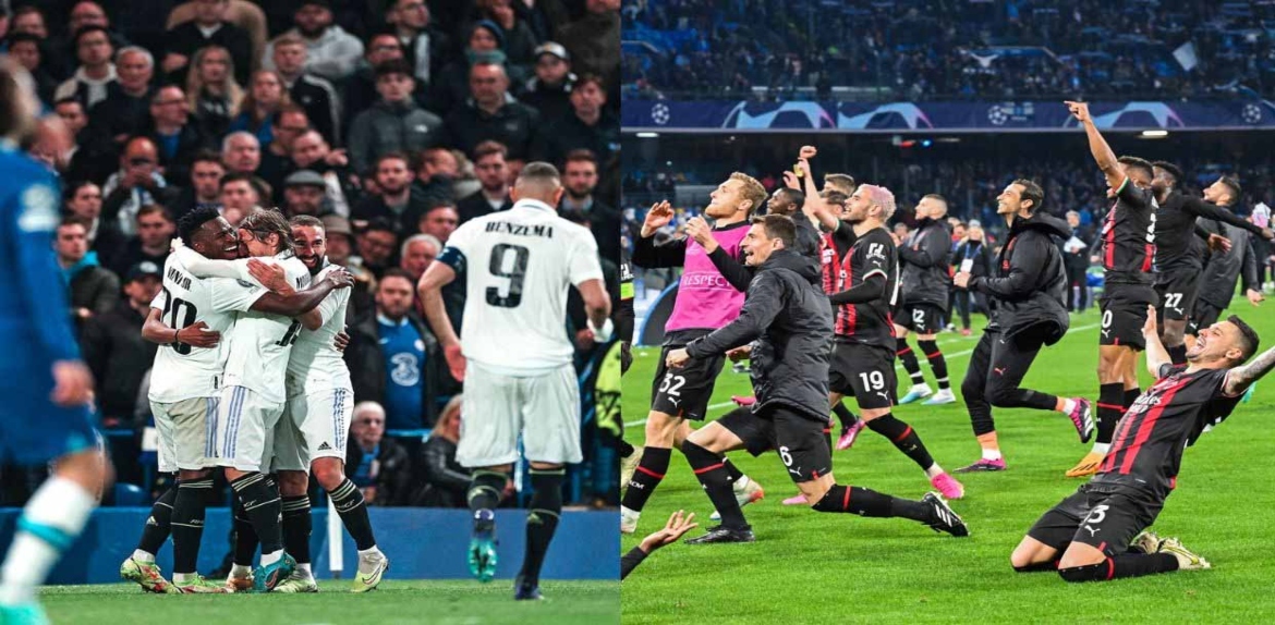 Real Madrid y Milan, dos clásicos del fútbol europeo, a semifinales de Champions