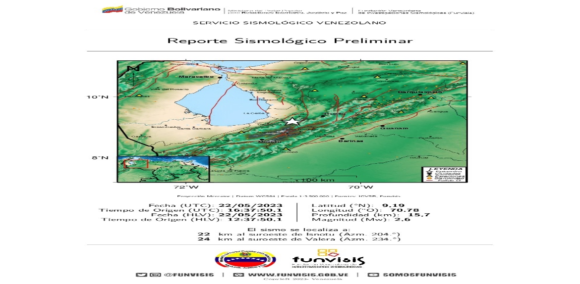 Autoridades reportan sismos en Venezuela y Colombia