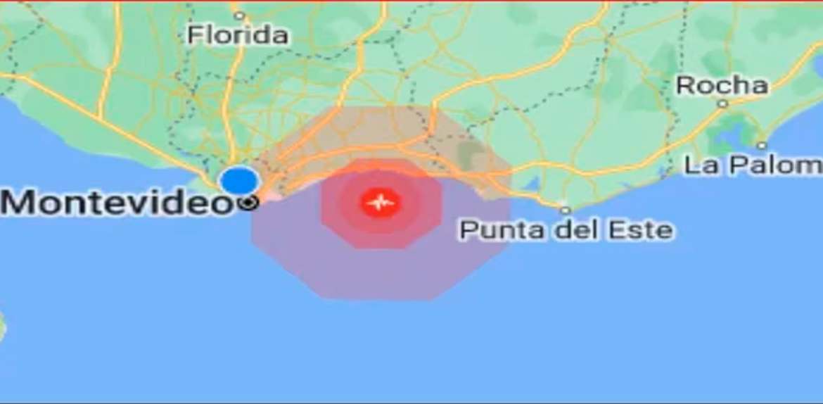 Se registró un temblor de 4,0 de magnitud sobre el mar de Uruguay