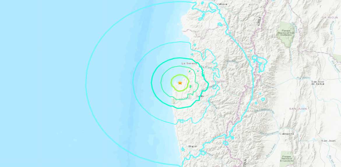 Un sismo de magnitud 6,6 se registra frente a las costas de Chile