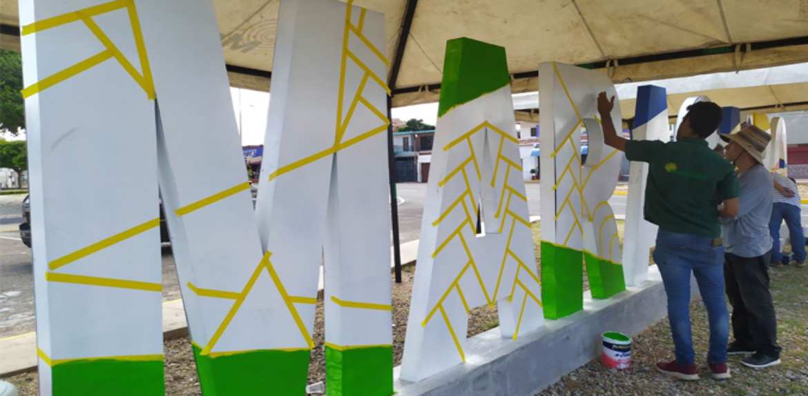 Alcaldía de Maracaibo inicia recuperación de las letras corpóreas de la plaza Indio Mara