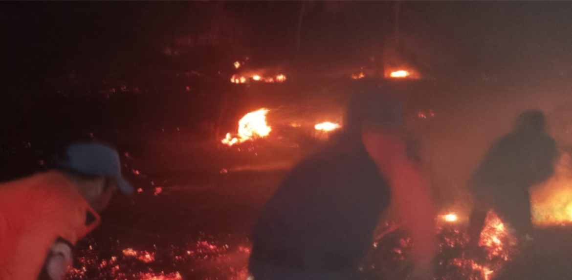 Caída de tendido eléctrico causa voraz incendio en vegetación de Sinamaica