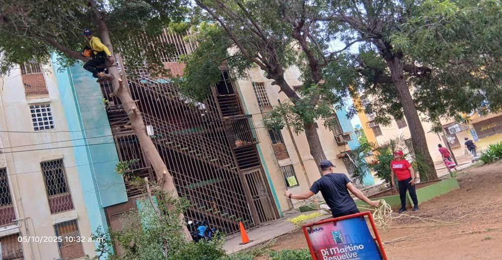 Daru y el IMA realizaron jornada de poda y saneamiento ambiental en Urb. Raúl Leoni