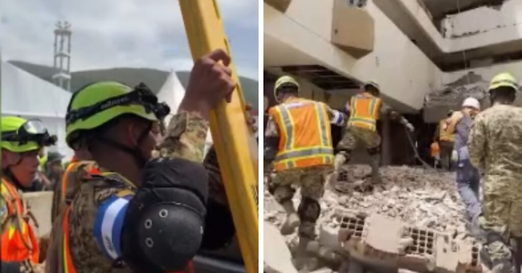 Equipos salvadoreños salvan la vida de una mujer bajo los escombros tras siete horas de labores: ¡Hemos rescatado a Nayarit!